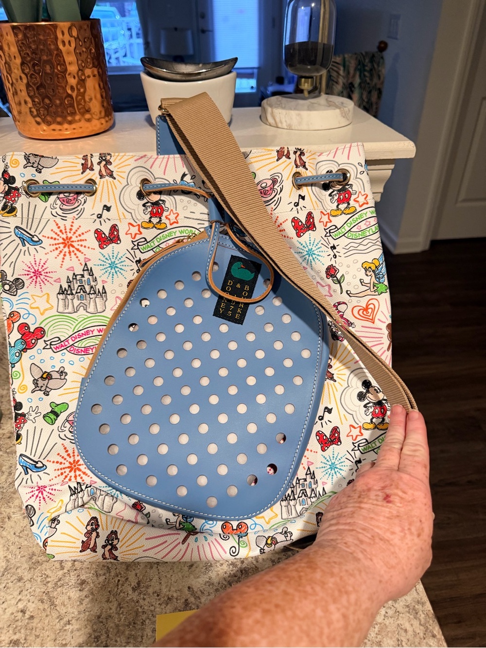 Dooney & Bourke Disney White Multi-Color Character pickleball ba - Picture 3 of 3